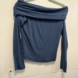 Georgie Blue Off-Shoulder Top